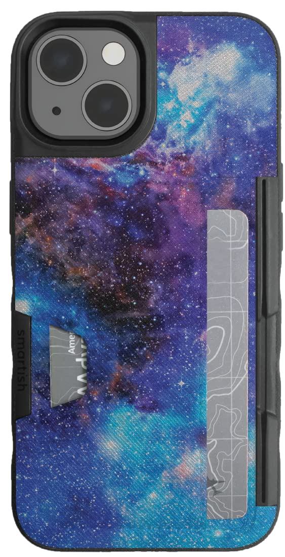 Smartish Spaced Out Slim Protective Wallet Case for iPhone 13 with Kickstand & Credit Card Holder - Durable Phone Cover for Everyday Use, Travel & Business