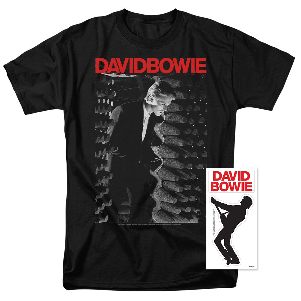 David Bowie Station to Station Rock Album Vintage T-Shirt & Stickers Set - Perfect for Concerts, Music Festivals and Bowie Fan Gifts