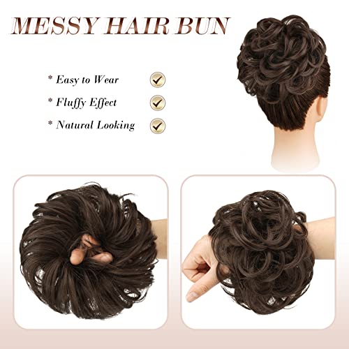 Large Curly Hair Bun Scrunchie Extension - Perfect for Ponytails, Updos & Everyday Hairstyles