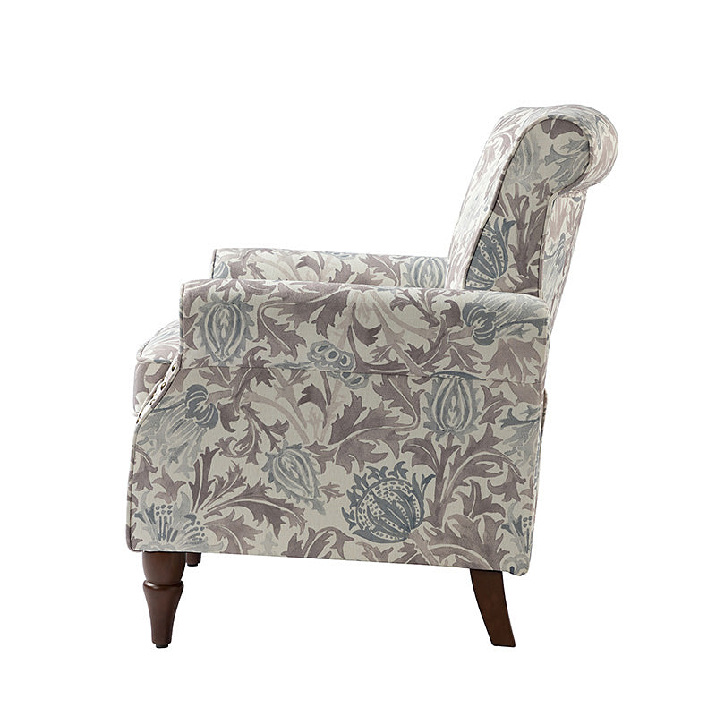 Artemisa Modern Floral Pattern Upholstered Armchair - Comfortable Living Room Accent Chair for Home Office & Lounge Decor