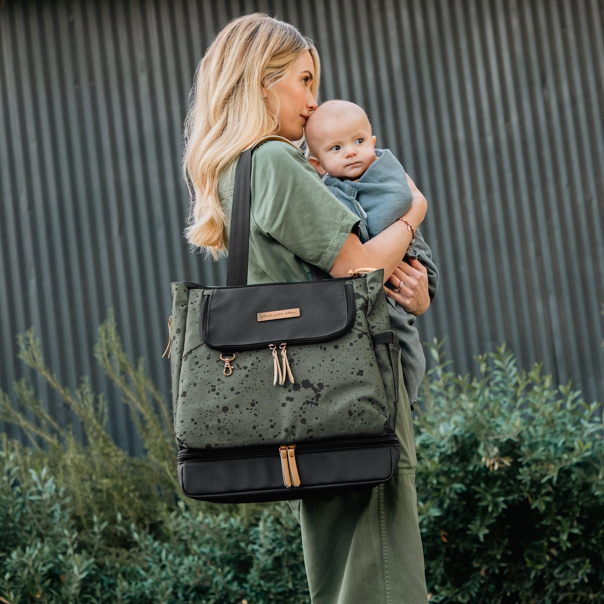 Pivot 2-in-1 Convertible Diaper Bag Tote & Backpack for Moms - Olive Green | Perfect for Baby Essentials, Travel & Everyday Use