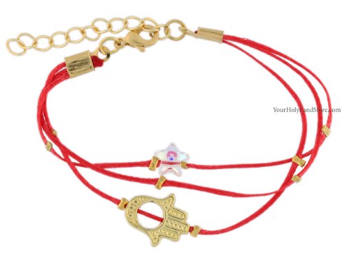 Authentic Red String Kabbalah Bracelet with Hamsa Hand Charm - Spiritual Protection & Good Luck Amulet - Perfect for Meditation, Yoga & Positive Energy (One Size Fits All)