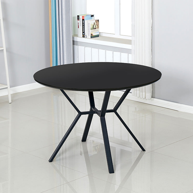 TANI 43-Inch Round Dining Table - Black Wood Kitchen Table for Small Spaces | Perfect for Breakfast Nook, Apartment Dining, and Cozy Kitchen Settings