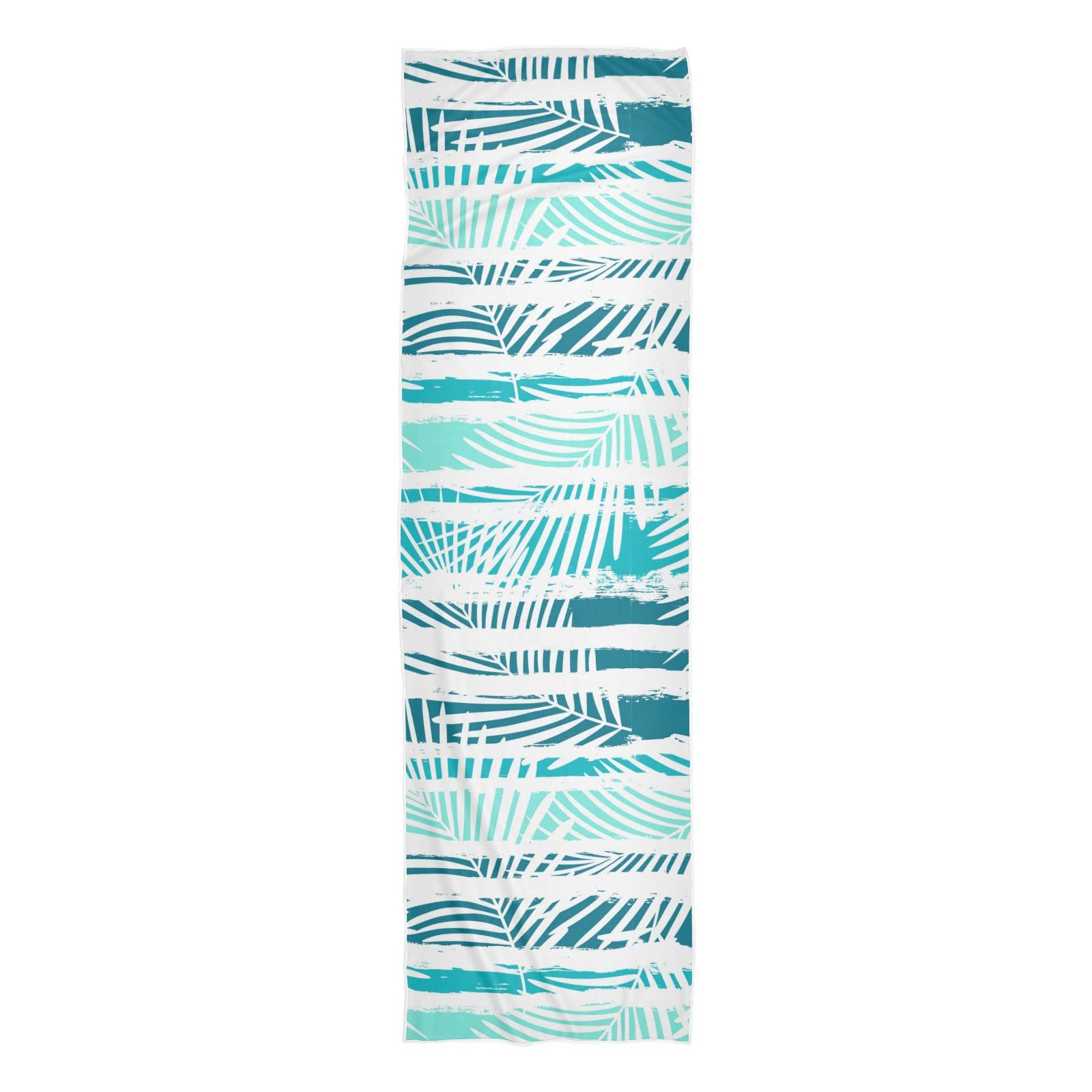 Cooling Sports Towels - Quick Dry Workout Towels for Gym, Running & Yoga - Sweat Absorbent & Breathable with Tropical Palm Leaves Design - Perfect for Hot Weather, Fitness & Outdoor Activities