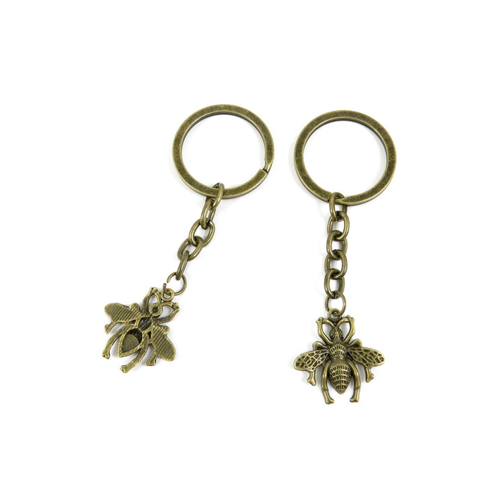 Bee Keychains Bulk - 50PCS Gold Bee Key Rings for Women & Men - Cute Keychain Charms for Backpacks, Gifts, Jewelry Making - DIY Craft Supplies for Key Tags, Zipper Pulls, Bag Accessories - Perfect for Party Favors, Promotions & Home Decor