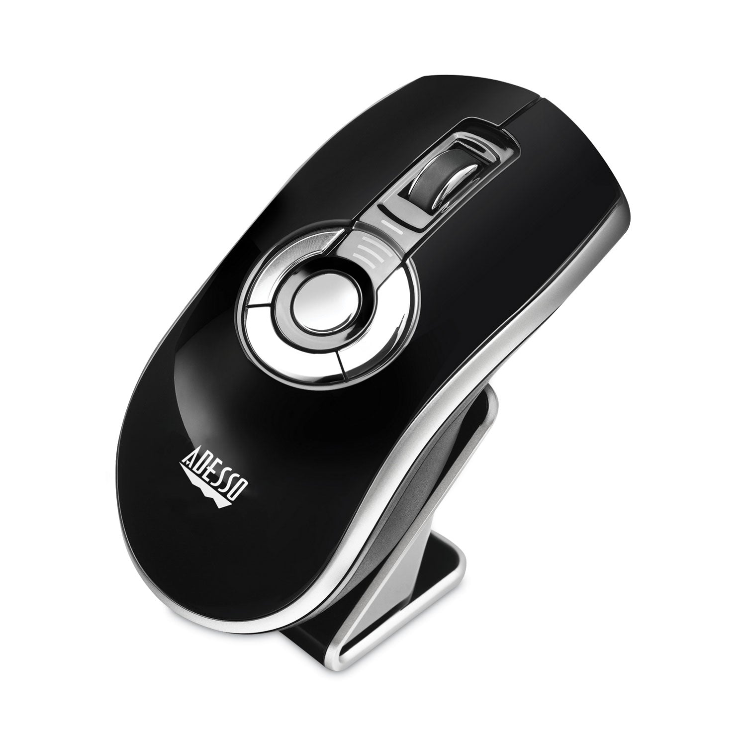 Adesso Air Mouse Elite Wireless Presenter Mouse - 2.4GHz RF Remote Control with 100ft Range, Ergonomic Ambidextrous Design for Presentations & PC Control (Black) - Perfect for PowerPoint, Keynote, Zoom Meetings & Classroom Teaching