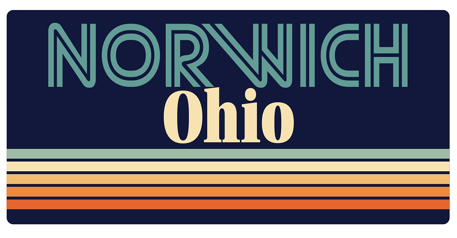 Vintage Norwich Ohio 5 x 2.5-Inch Refrigerator Magnet - Retro Souvenir Fridge Decor for Collectors & Travel Lovers - Perfect for Kitchen, Office, or Gift Giving
