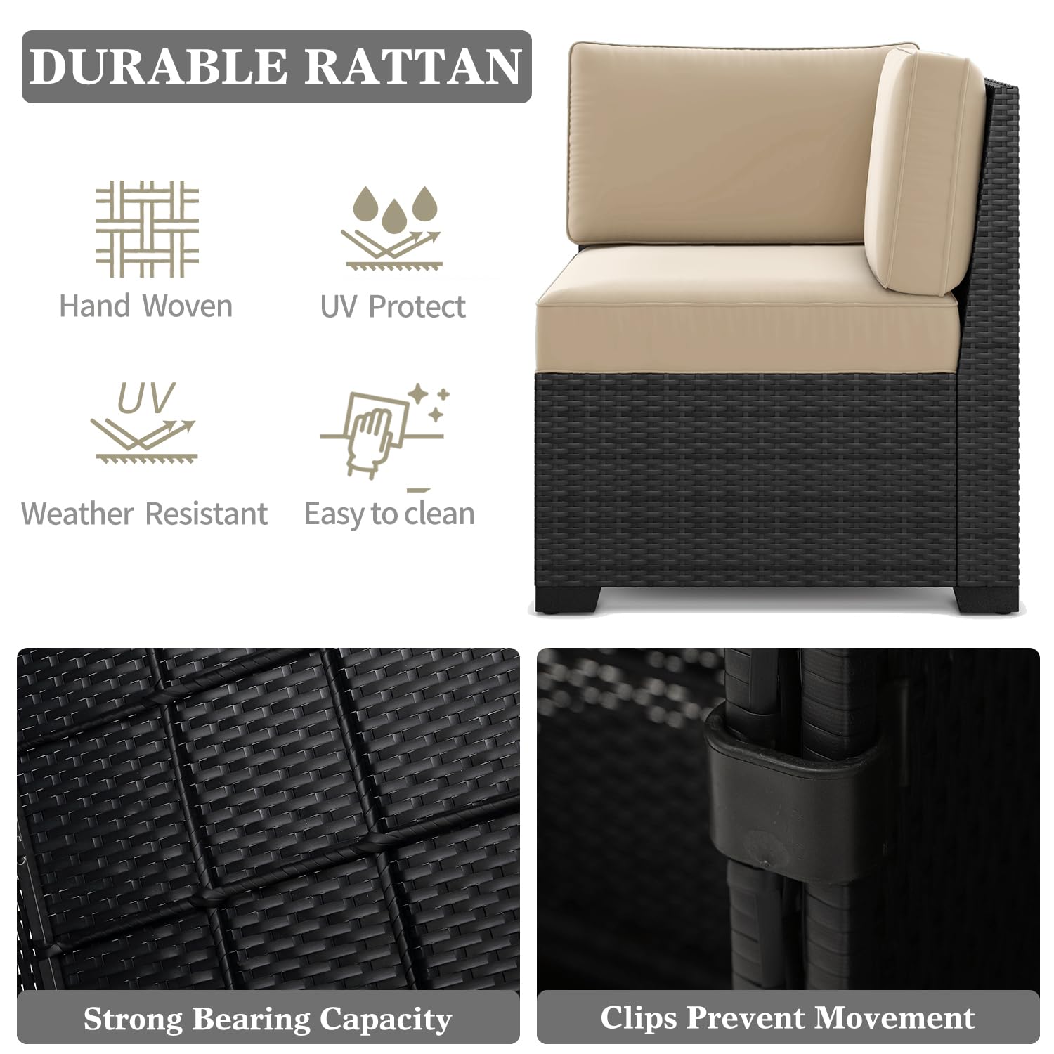 LayinSun 7-Piece Outdoor Patio Furniture Set with 44