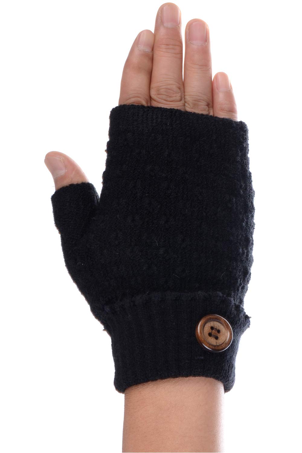 Women's Winter Knit Fingerless Gloves - Fleece Lined Fashionable Warm Gloves for Women - Assorted Colors & Patterns - Perfect for Driving, Typing, Hiking & Outdoor Winter Activities - Cold Weather Hand Warmers for Work & Daily Use