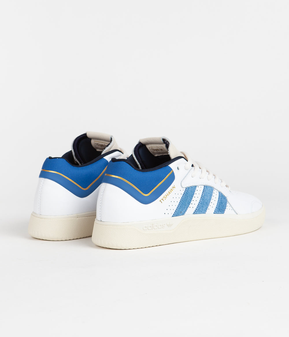 Adidas Tyshawn Shoes Men's Basketball Sneakers - White/Blue Colorway | Lightweight Comfort & Performance Design for Court Play & Streetwear Fashion