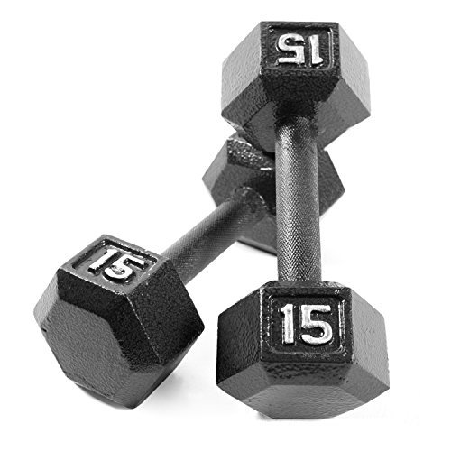 CAP Barbell Cast Iron Hex Dumbbell Set - 5-50lbs Weight Options for Home Gym, Strength Training & CrossFit Workouts