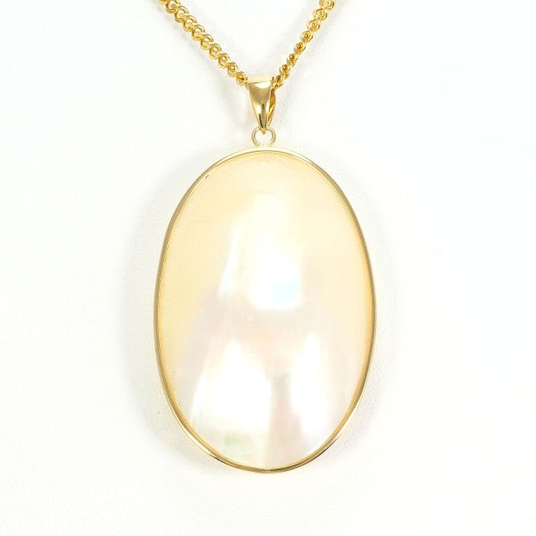 18K Yellow Gold Semi-Round Pearl Necklace – Elegant & Timeless Jewelry for Women | Perfect for Weddings, Parties & Special Occasions