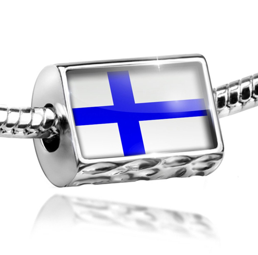 Finland Flag Charm Bead - Compatible with All European Bracelets | Perfect for National Pride, Travel Souvenirs & Custom Jewelry Making