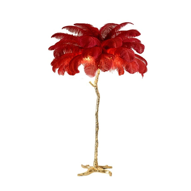 Elegant Ostrich Feather Floor Lamp - Modern Boho Chic Lighting for Living Room, Bedroom & Home Decor - Perfect for Cozy Ambiance & Stylish Interior Design