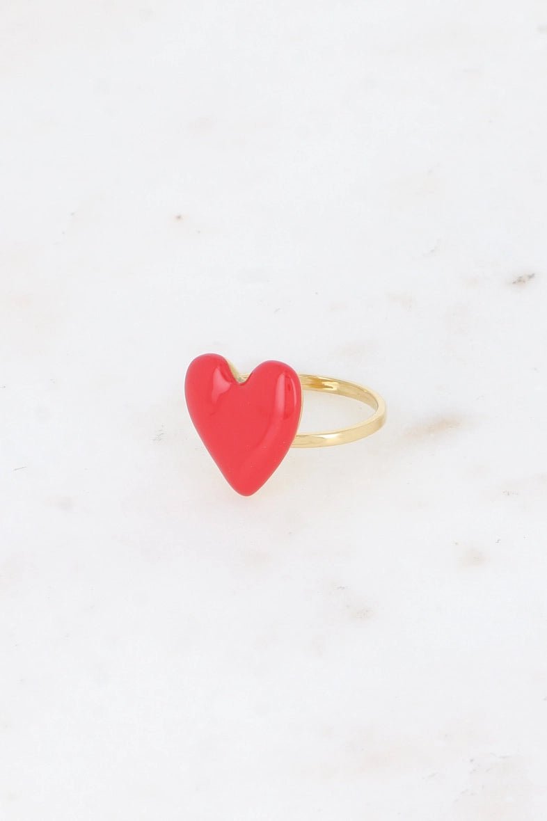 Heart Love Ring - Elegant Red or White Jewelry for Women | Perfect for Valentine's Day, Anniversary & Romantic Gifts