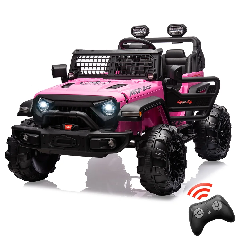 GARVEE 24V 2-Seater Electric Ride-On Truck Toy for Kids Ages 3-8 - Pink Battery Powered Car with Remote Control & Extra Wide 20