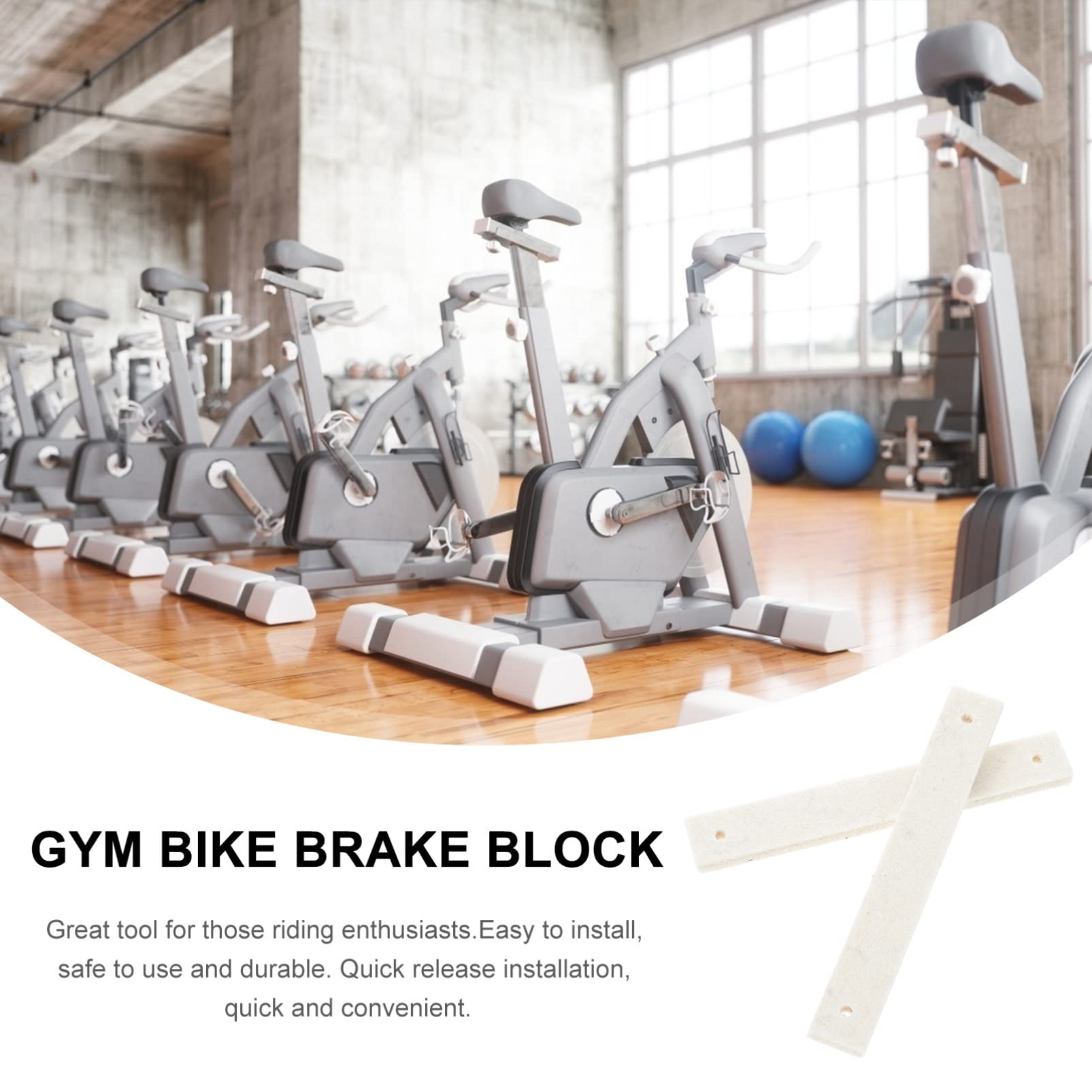 BESPORTBLE 2-Pack Cork Brake Pads for Bikes - Exercise Bike Brake Cushions, Gym Bike Brake Mat, Caliper Brake Pad Replacement - White Wool Plug-in Accessories for Indoor Cycling & Fitness Equipment