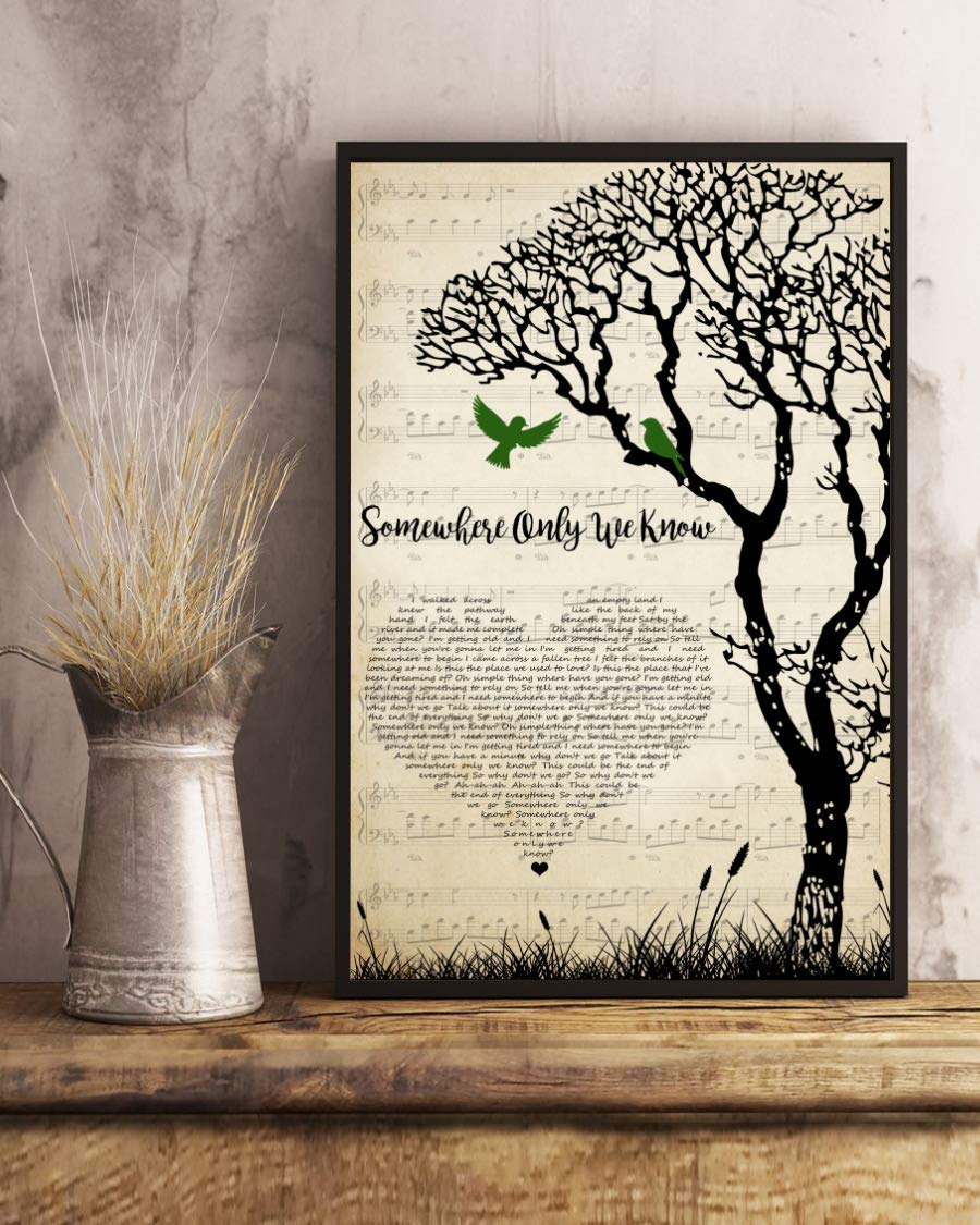 Heart Tree Birds Song Lyrics Poster - 12x18 Wall Art for Home Decor