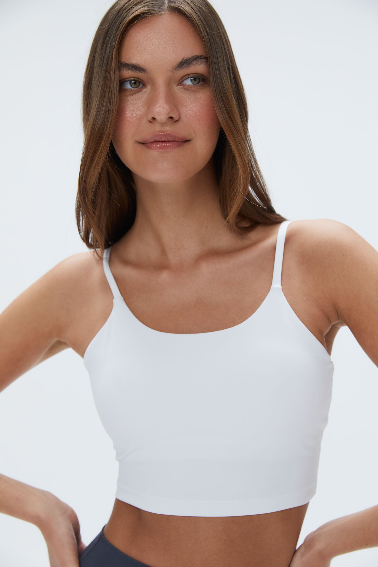 Ultimate Comfort Tank Bra for Women - Soft White Sports Bra for Yoga, Running & Gym Workouts