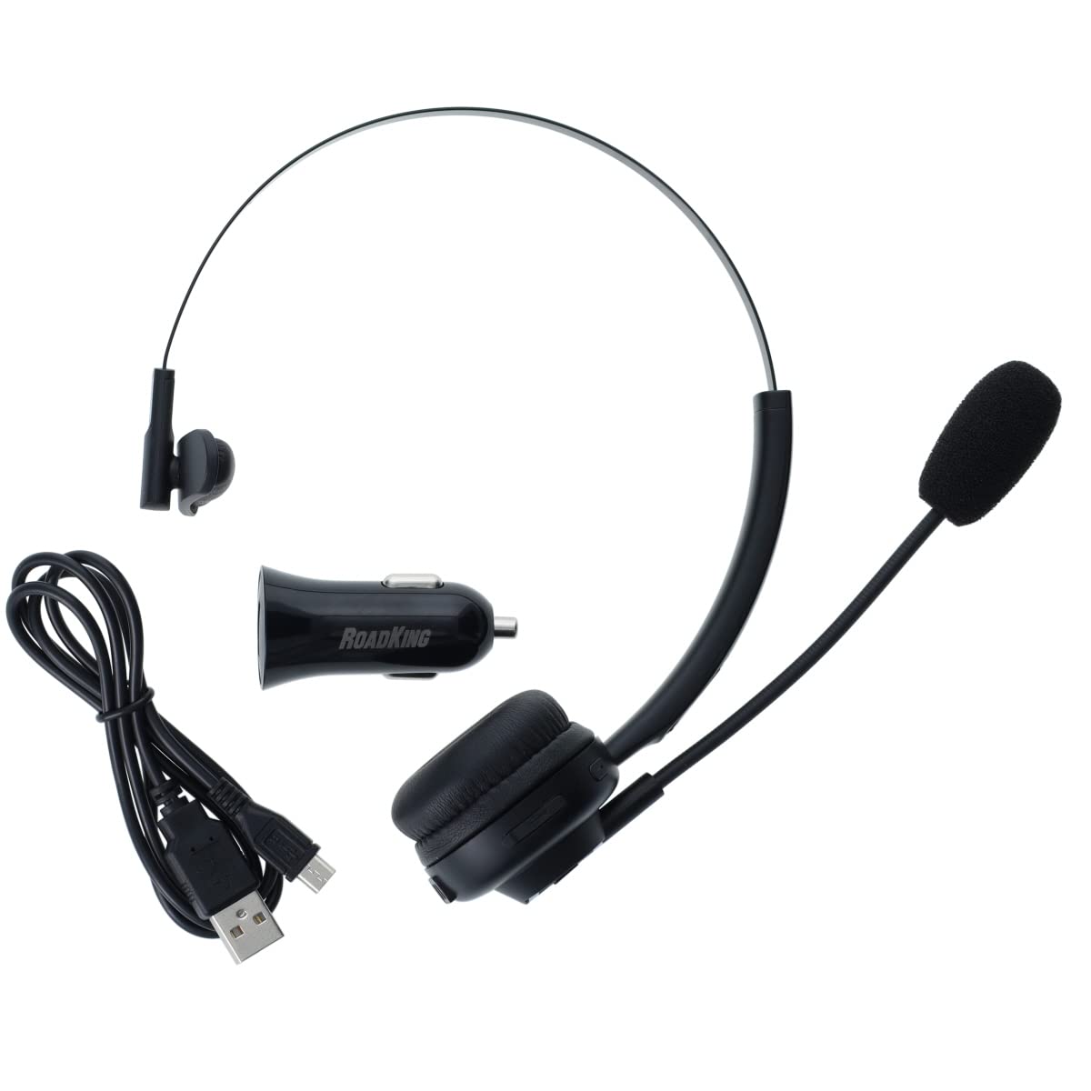 RoadKing RKING1000 Professional Truck Driver Bluetooth Headset - Noise Cancelling Wireless Mono Headset with Mic for Clear Calls | Ideal for Long-Haul Driving, Fleet Operations & Hands-Free Communication