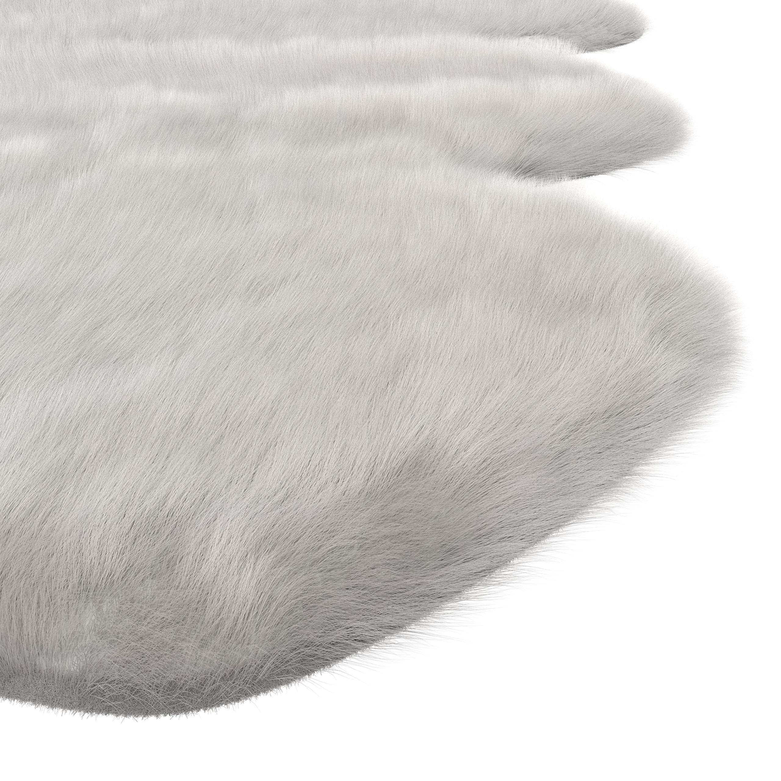 Abacasa Gloss White Faux Fur Area Rug - Soft Plush Shaggy Carpet for Living Room, Bedroom & Nursery - Cozy Home Decor for Winter