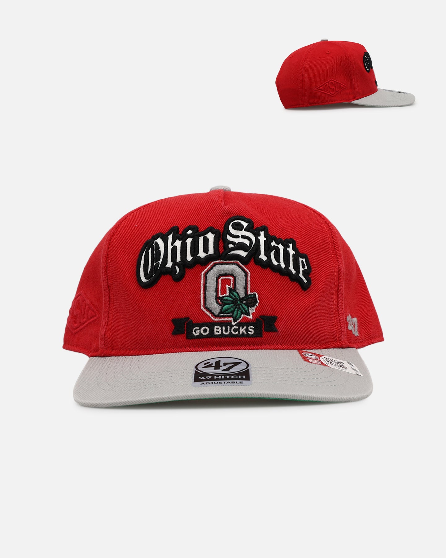 47 Brand Ohio State Buckeyes NCAA Trophy Case Premium Hitch Snapback Cap - Red Adjustable Baseball Hat for Men & Women, Perfect for Game Day, Sports Events and Casual Outfits