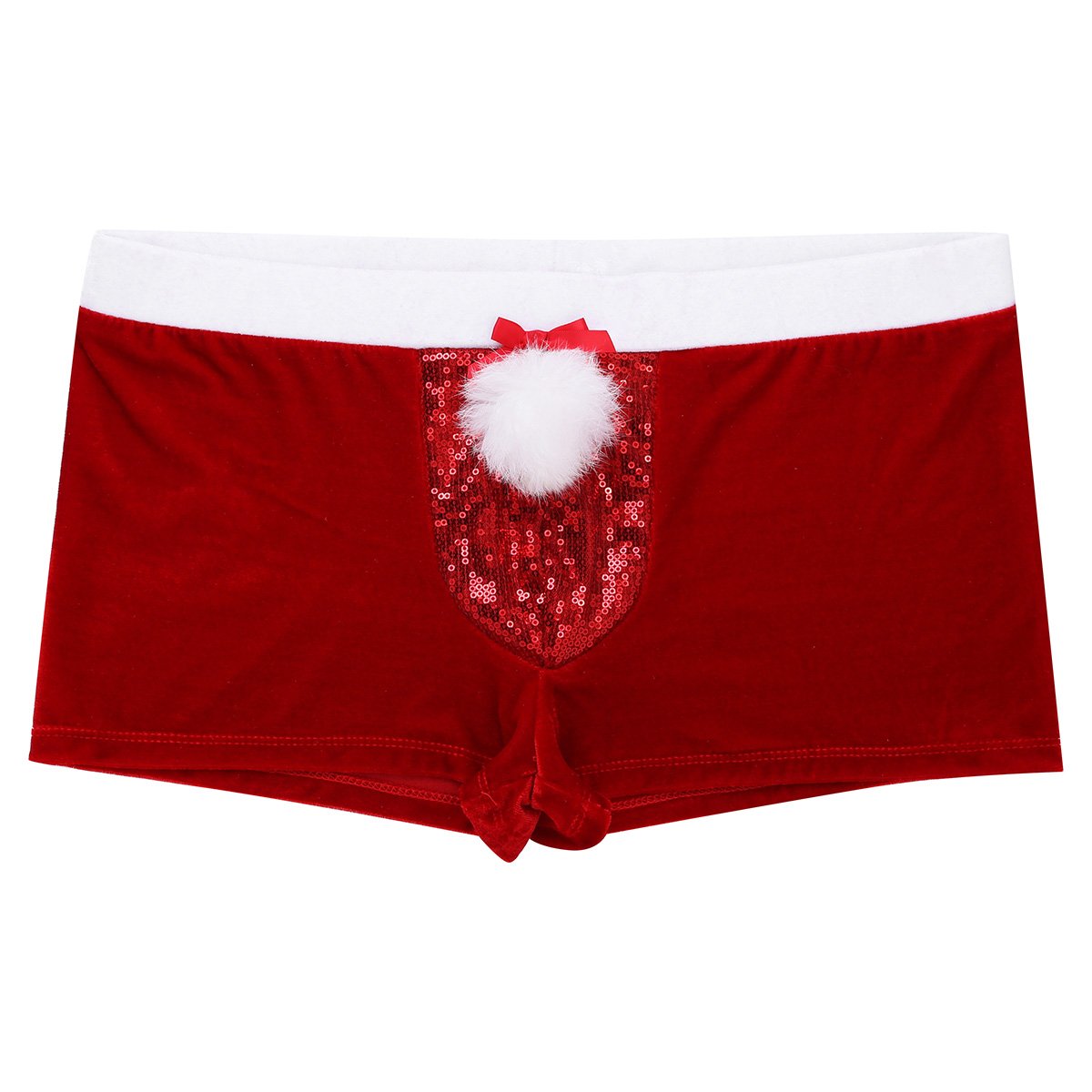 Lejafay Men's Velour Holiday Boxer Shorts - Christmas Flannel Santa Claus Costume Underwear for Festive Parties & Gifts