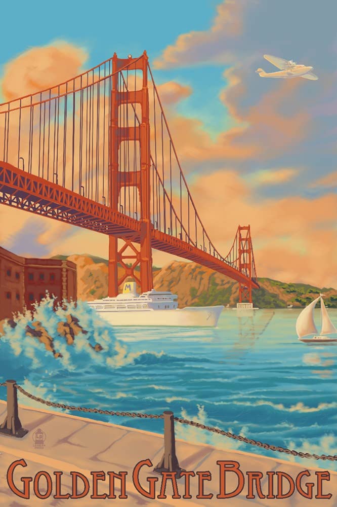 Golden Gate Bridge 24x36 Signed Art Print - San Francisco California Wall Decor Poster - Perfect for Home, Office & Gift Giving