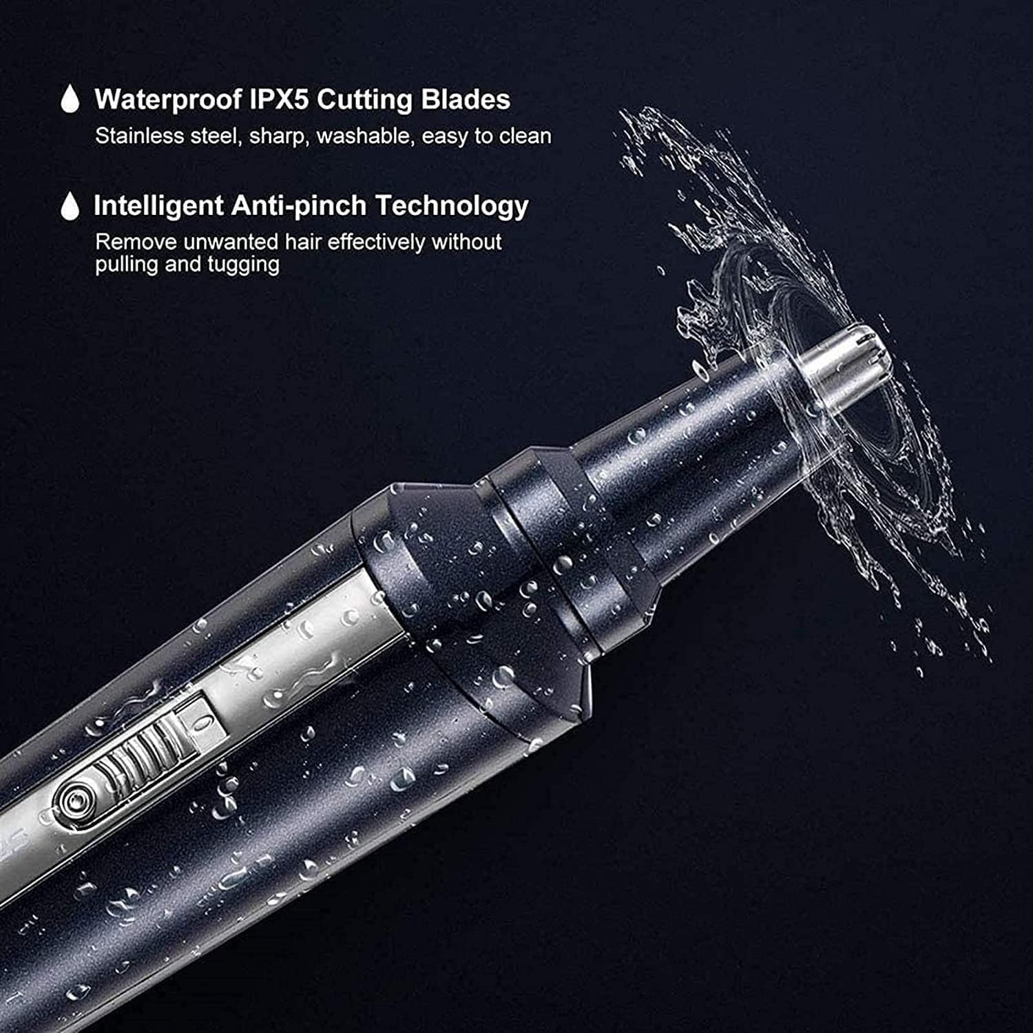 4-in-1 Electric Nose & Ear Hair Trimmer for Men - Waterproof Detachable Cutter Head with Easy Cleaning - Perfect for Travel, Grooming & Personal Care