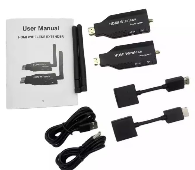 50M Wireless HDMI Extender - Plug & Play 1080P HD Transmitter & Receiver for Laptop to TV - Perfect for Home Theater, Gaming & Office Presentations