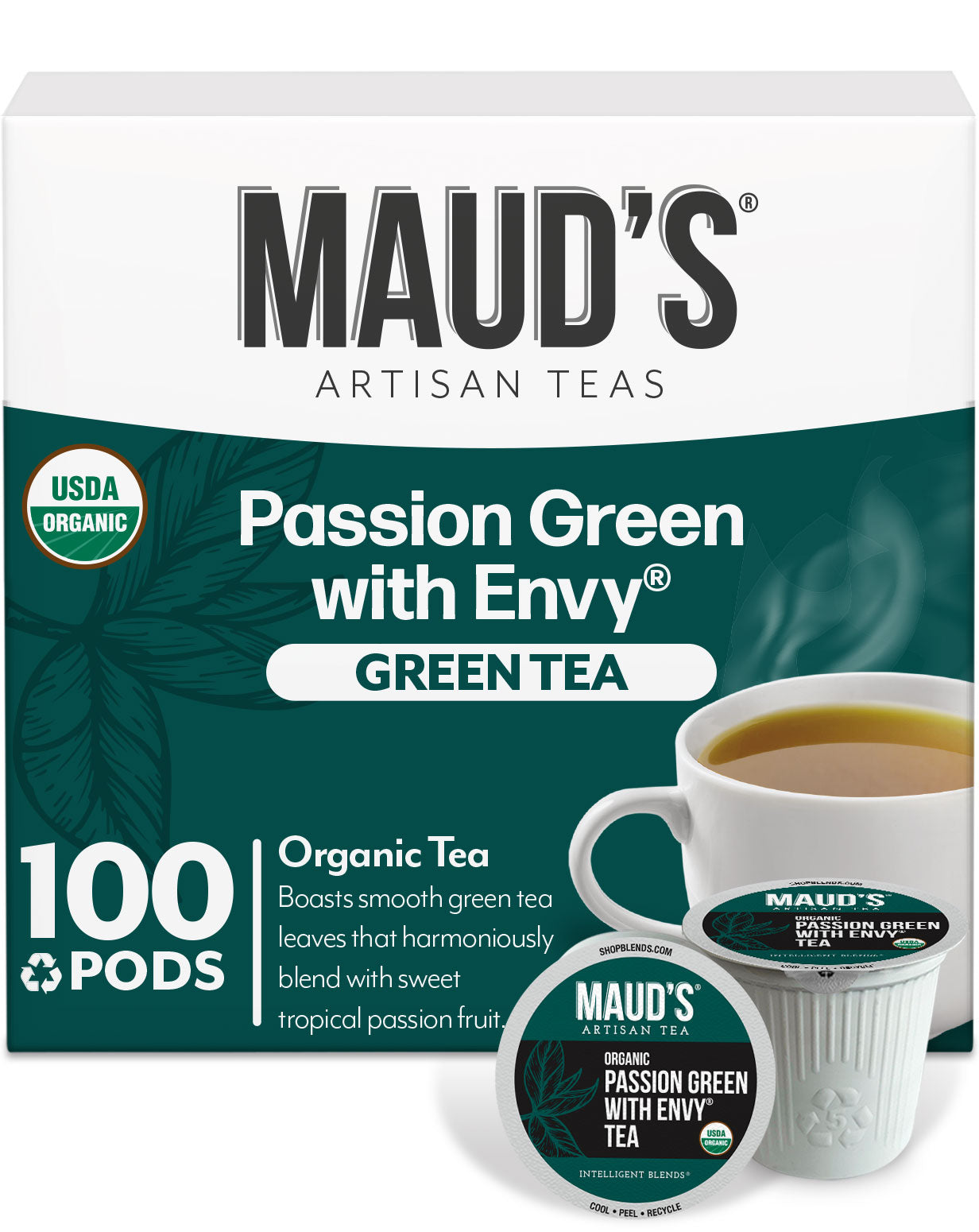 Organic Green Tea by Maud's - Premium Loose Leaf Tea for Relaxation & Wellness - Perfect for Morning Boost or Evening Relaxation