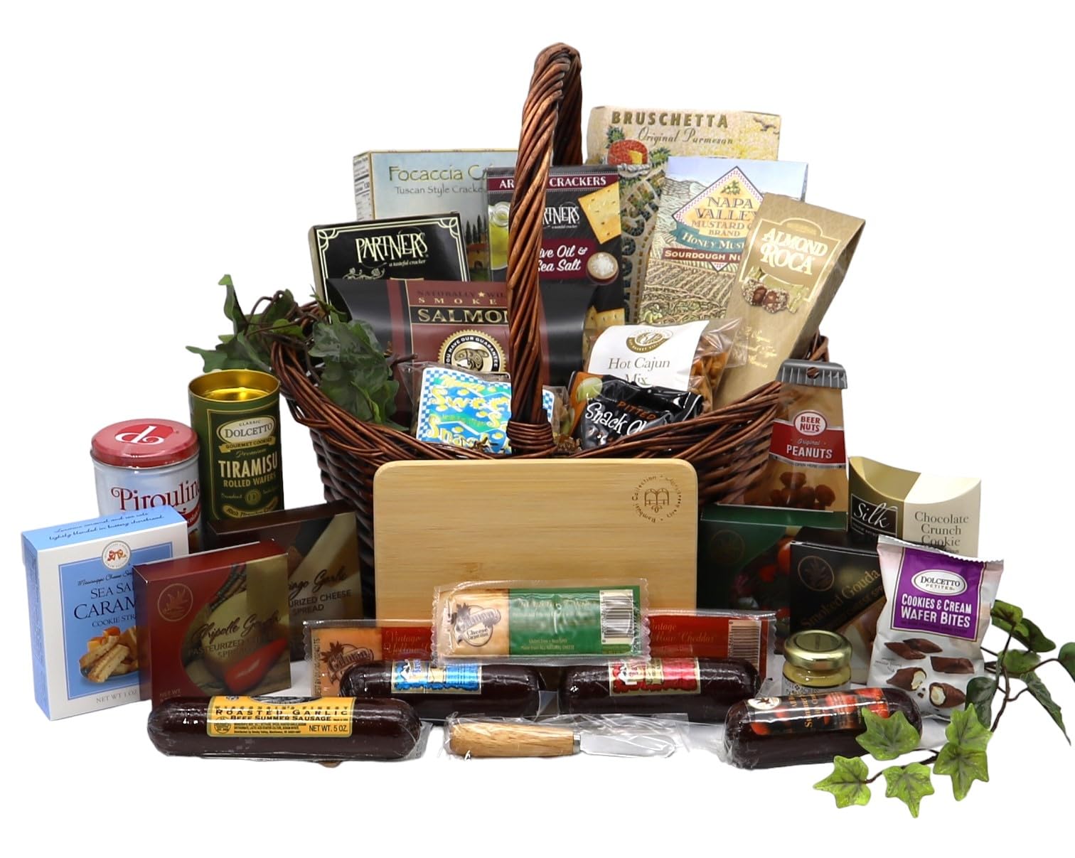 Gift Basket Village: Premium Deluxe Gourmet Gift Set - Charcuterie Board, Artisanal Sausages, Fine Cheeses, Gourmet Snacks & More | Perfect for Holidays, Corporate Gifts & Special Occasions