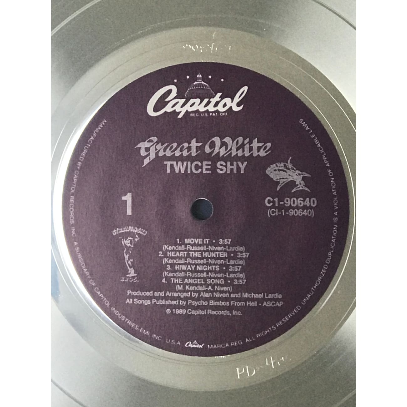 Great White - Once Bitten, Twice Shy Vinyl Record & CD Combo | Capitol Records Award Winner | Perfect for Rock Music Collectors & 80s Nostalgia Fans