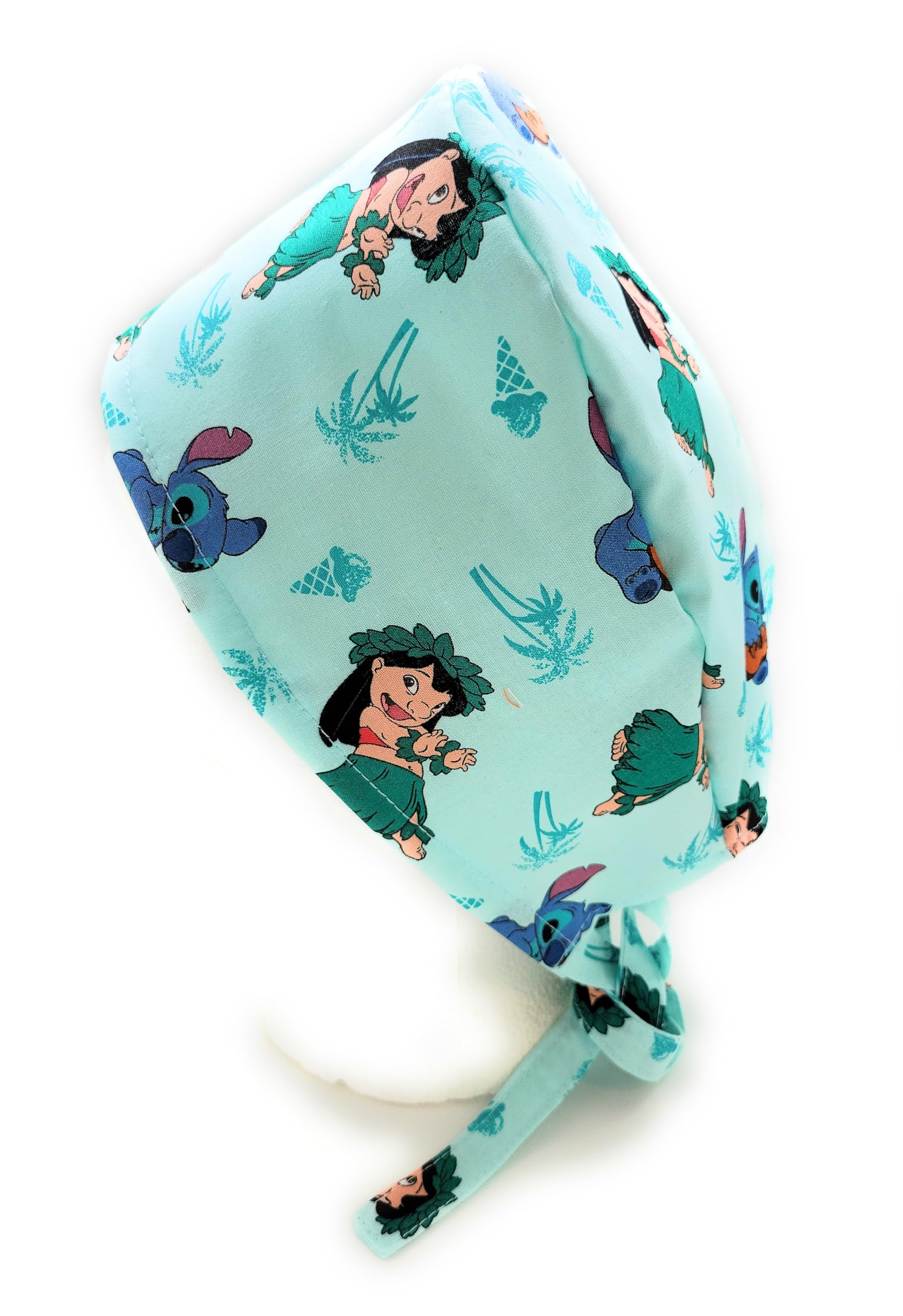 Fun Cartoon Dog & Sci-Fi Movie Print Cotton Scrub Cap for Girls - Multi-Color Do-Rag Headwear for Nurses, Doctors & Medical Professionals