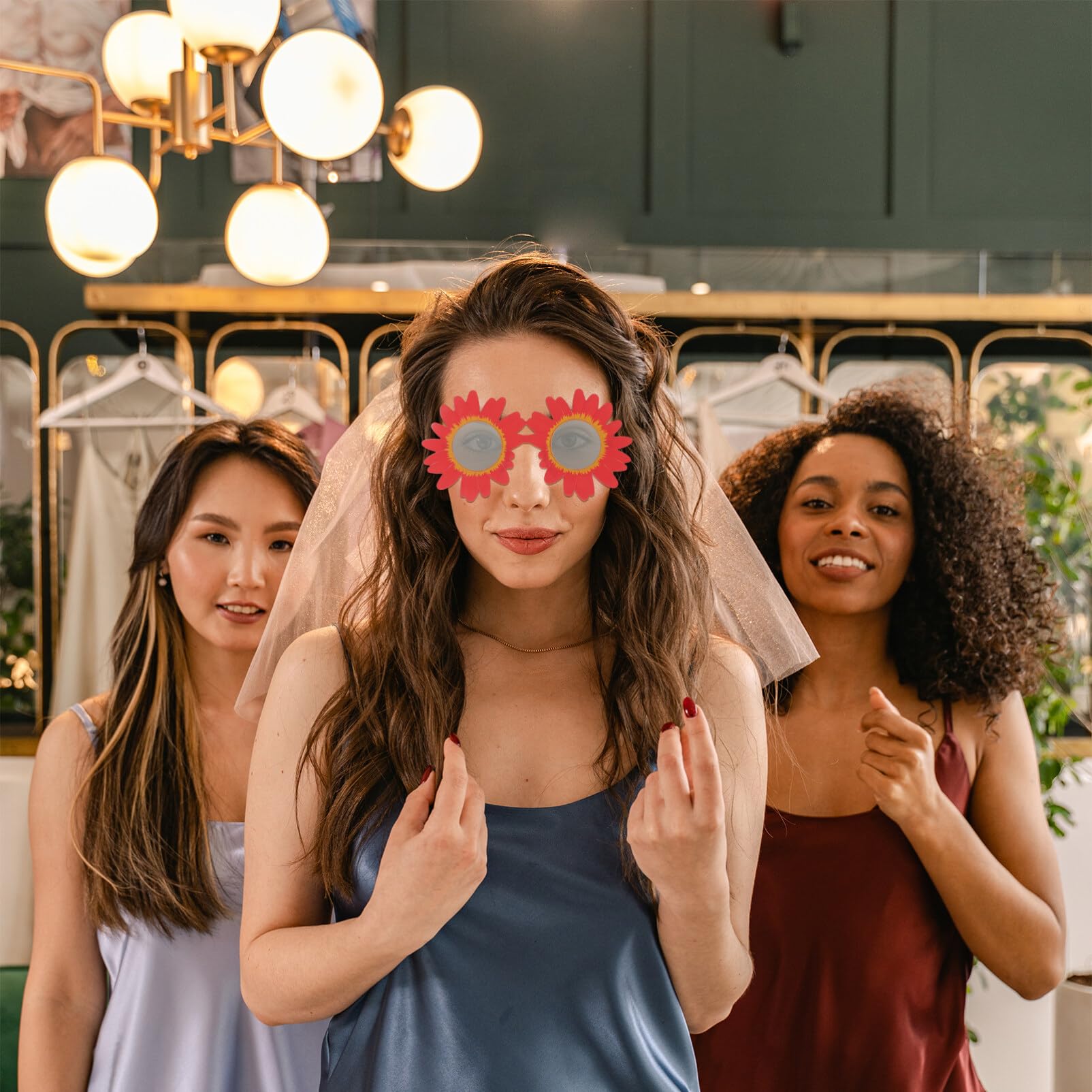 4pcs Sunflower Sunglasses - Plastic Funny Party Glasses for Cosplay, Hawaiian Dance & Summer Festivals - Round Eye Protection for Women & Men - Perfect for Beach, Pool Parties & Themed Events