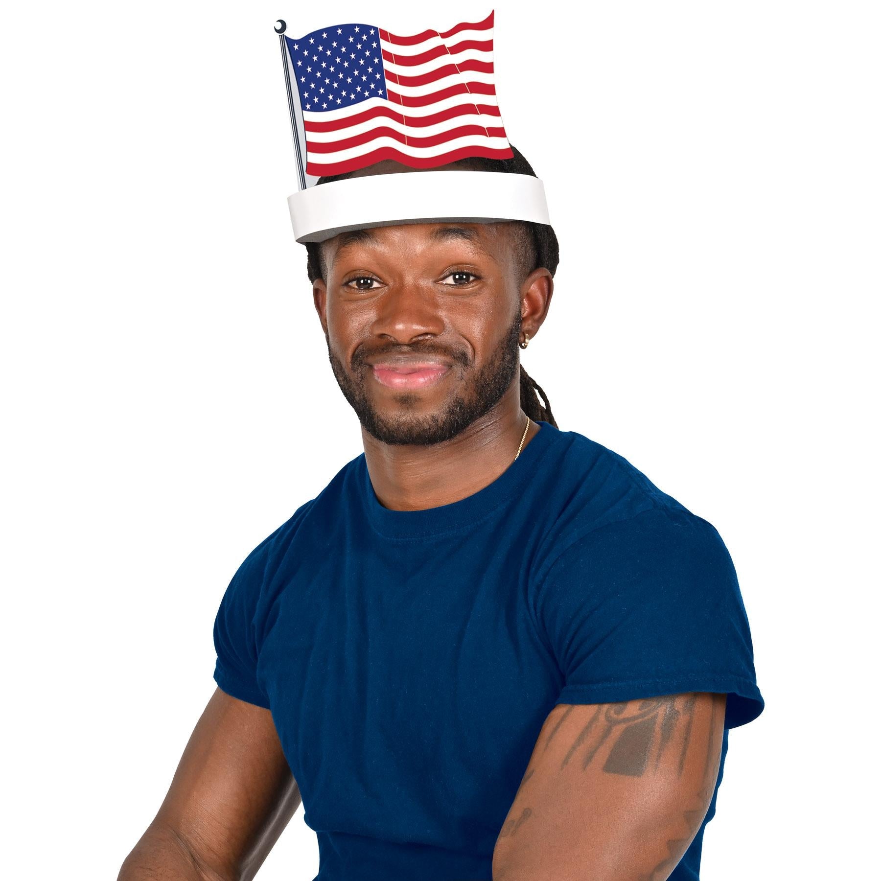 12 Pack Patriotic American Flag Headbands for Women & Men - USA Independence Day, 4th of July, Memorial Day Party Accessories - Perfect for Parades, Sports Events & National Holidays