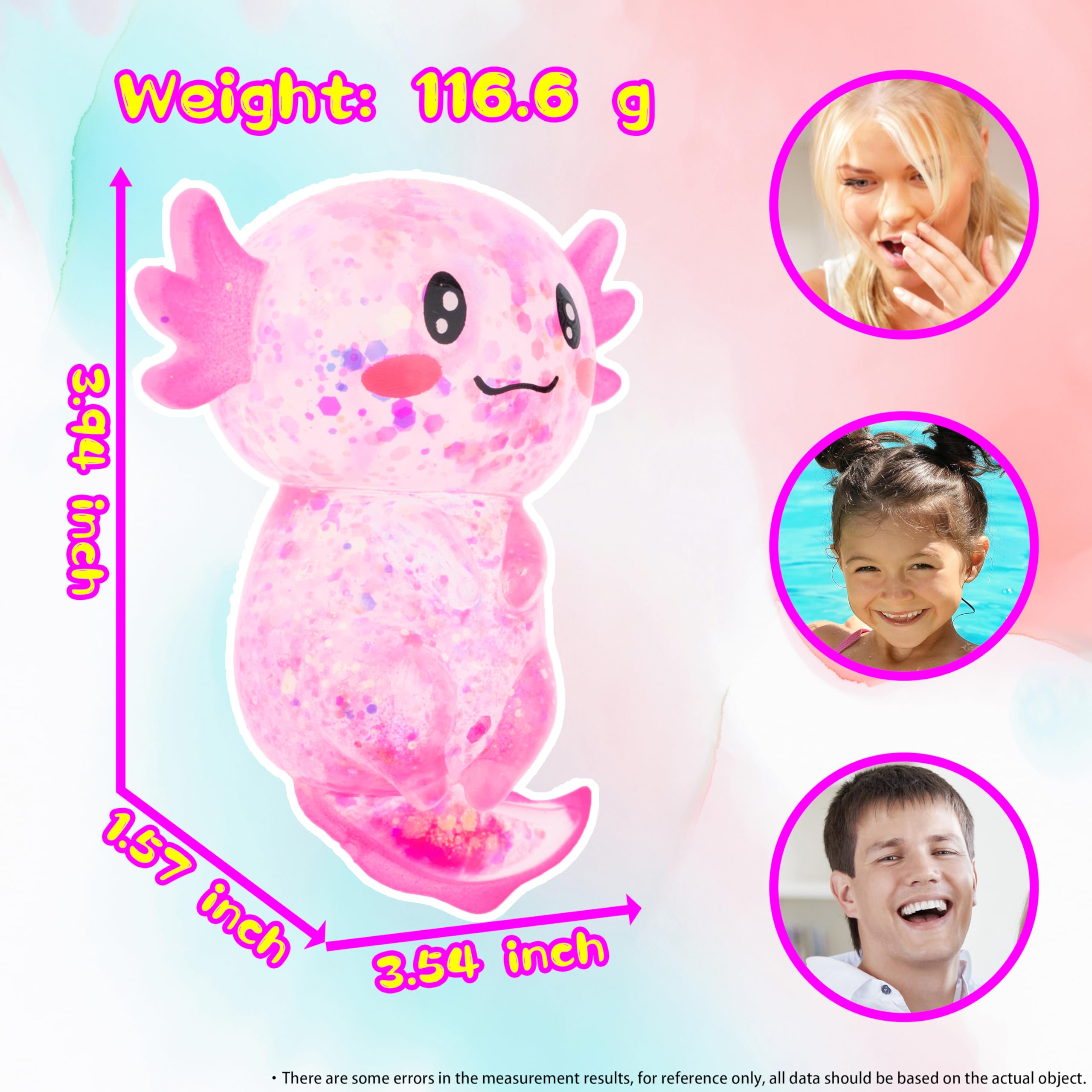 Squishy Stress Relief Glitter Blobfish Toy for Kids & Adults - Ultra Soft Stretchable Slow Rising Sensory Fidget Ball with Thick Gel Texture - Perfect for Anxiety Relief, ADHD Focus and Office Stress Relaxation