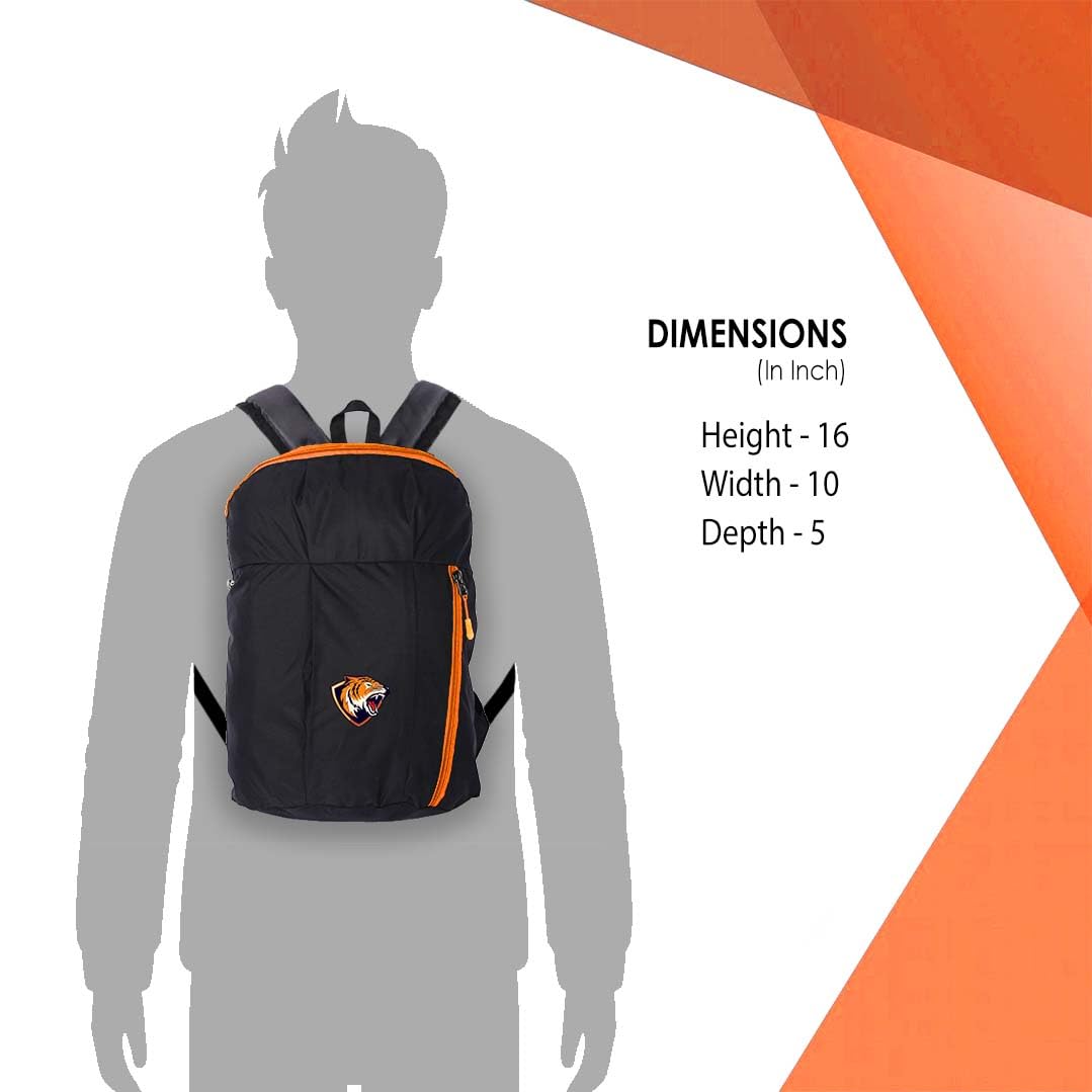 Stylish Unisex Waterproof Backpack for College, School & Outdoor Activities - Durable Daypack for Students, Picnics & Daily Use (Orange Zipper)