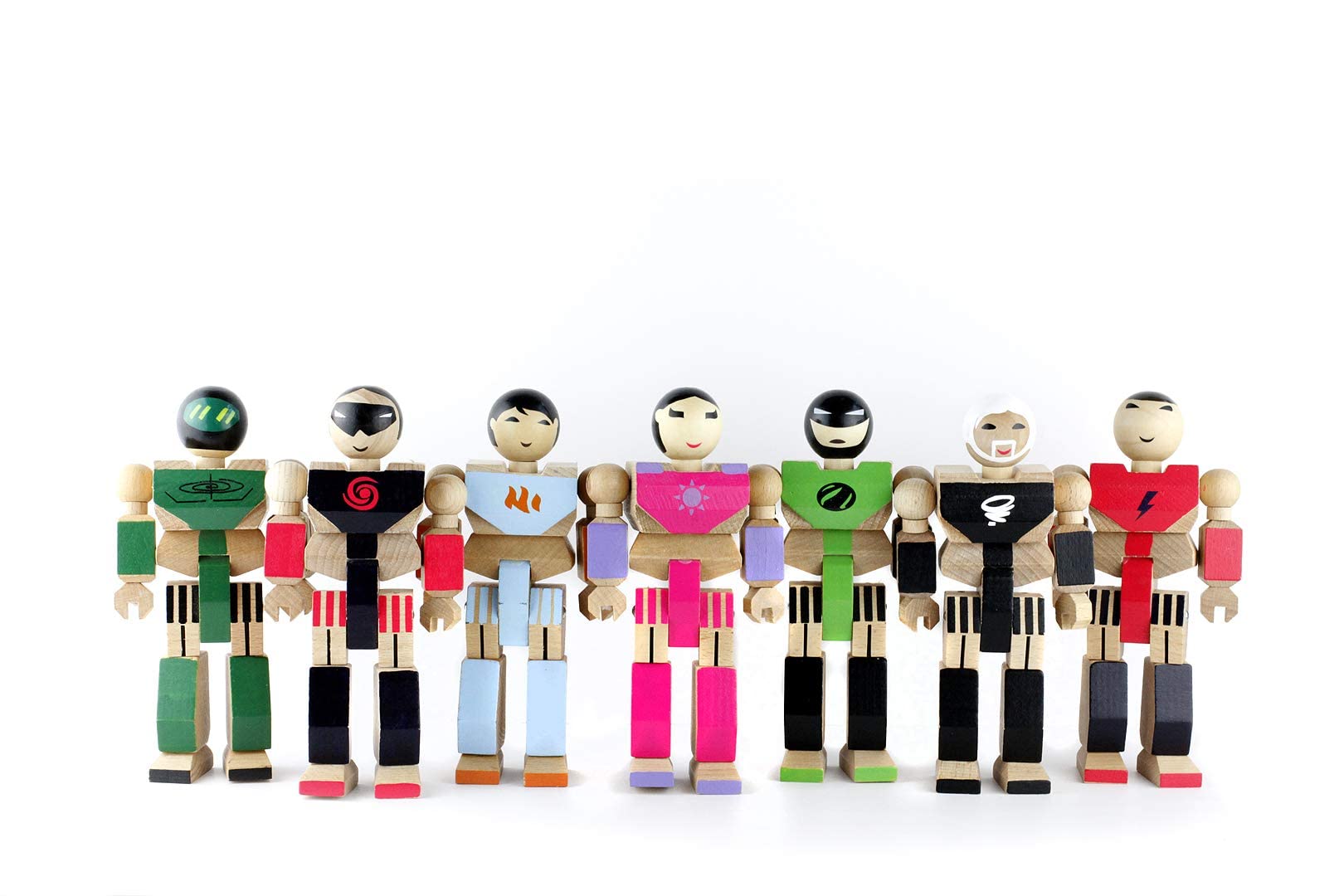 Playhard Hero Action Figures - Premium Sycamore Wood Baby Toys for Imaginative Play - Durable & Safe Kids Toy Gift for Boys & Girls - Perfect for Storytelling, Role Play and Early Childhood Development