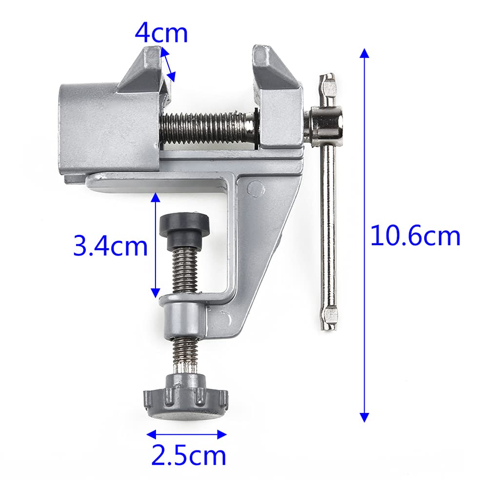 Mini Table Bench Vise - 360° Swivel Work Clamp for Jewelry Making, DIY Crafts & Repair | Portable Hobby Tool for Woodworking, Metalworking & Small Projects