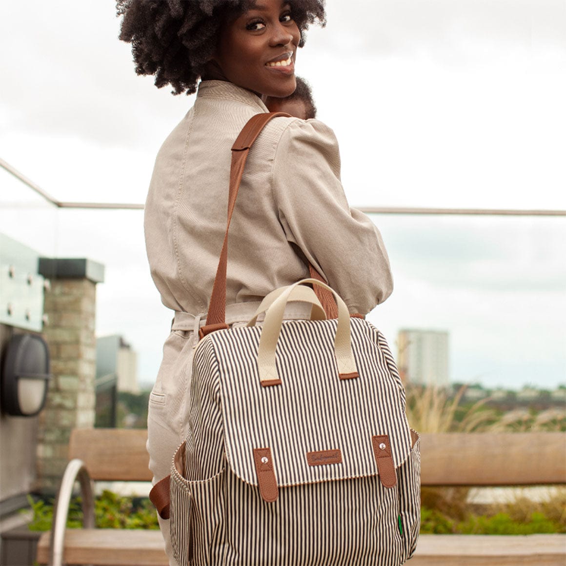Babymel Robyn Eco-Friendly Diaper Bag for Moms - Waterproof, Spacious & Stylish Baby Essentials Organizer for Travel, Shopping & Daily Outings