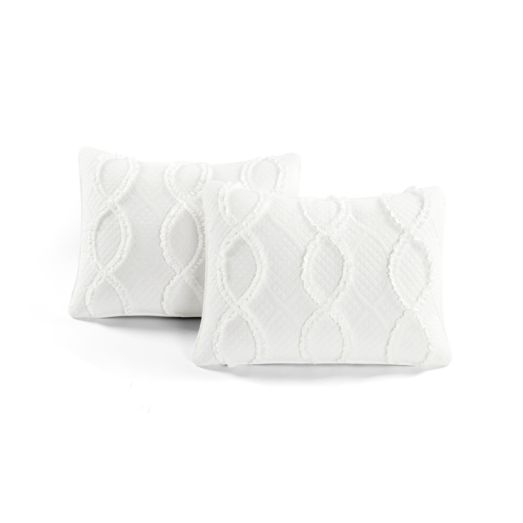Avon Textured Ruffle Quilt 3-Piece Bedding Set - Soft & Stylish Comforter, Pillow Shams & Bed Skirt for Cozy Bedroom Decor