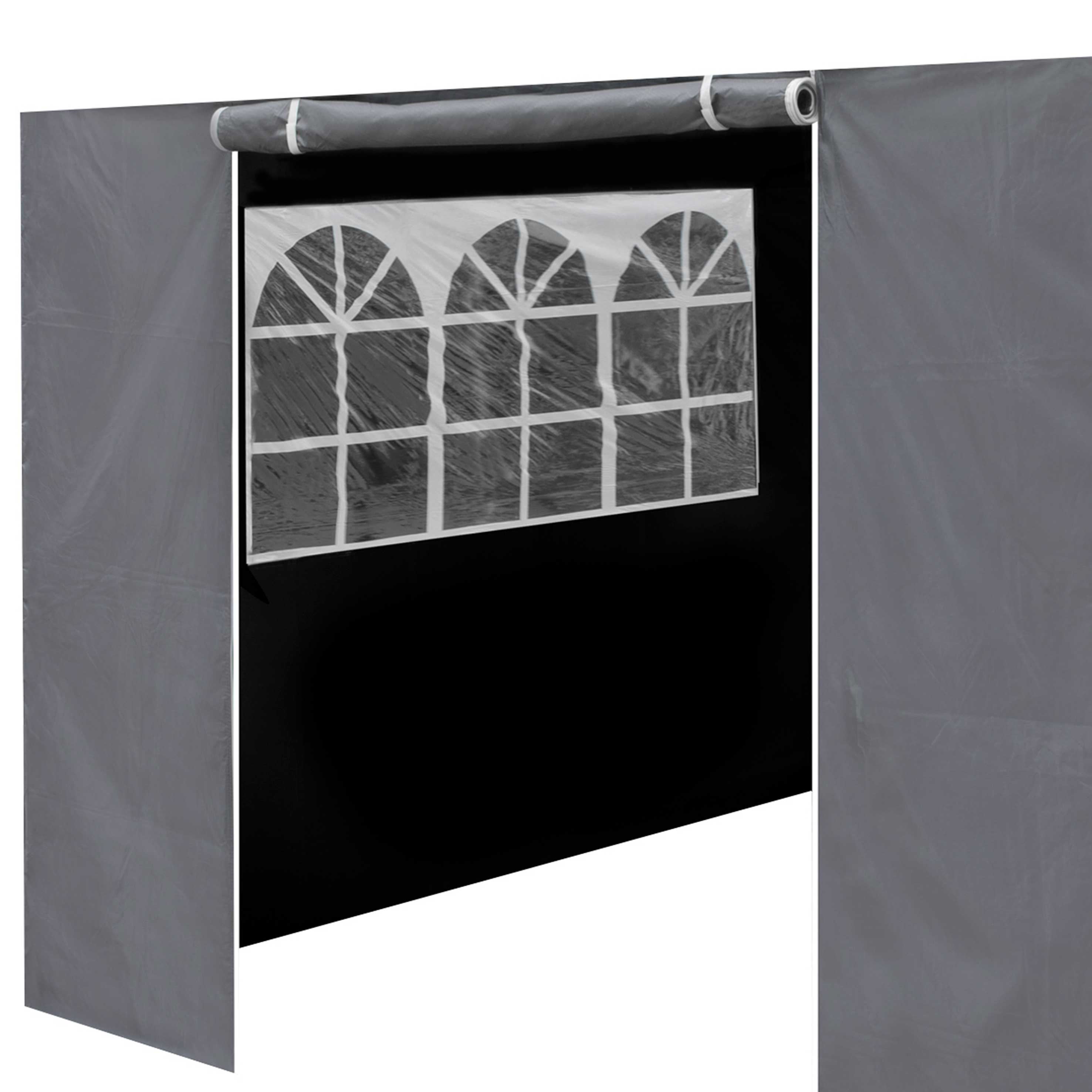 Premium Waterproof Gazebo Side Walls with Doors & Windows - Fits 3x6m Canopy Tents - Durable Grey DG157 for Outdoor Parties, Weddings & Backyard Events