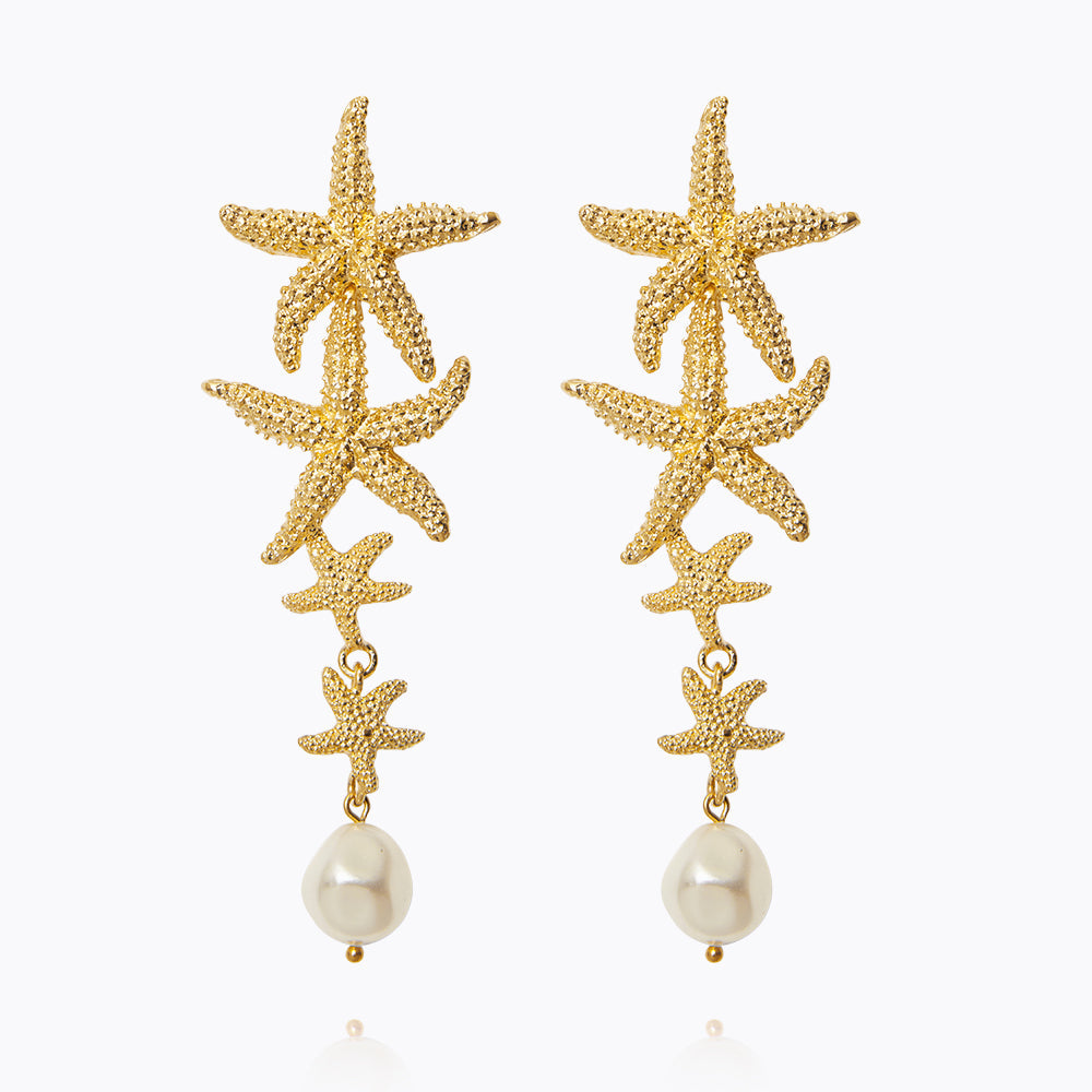Falling Star Pearl Dangle Earrings for Women - Elegant Boho Chic Jewelry for Party, Wedding & Everyday Wear