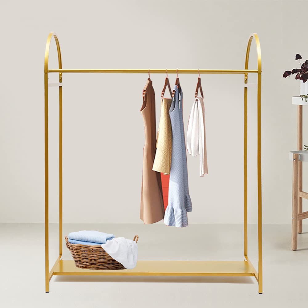 Heavy Duty 59in Industrial Clothing Rack - Metal Garment Rack with Storage Shelf | Freestanding Clothes Display for Retail Stores, Boutiques & Home Organization | Commercial & Residential Use