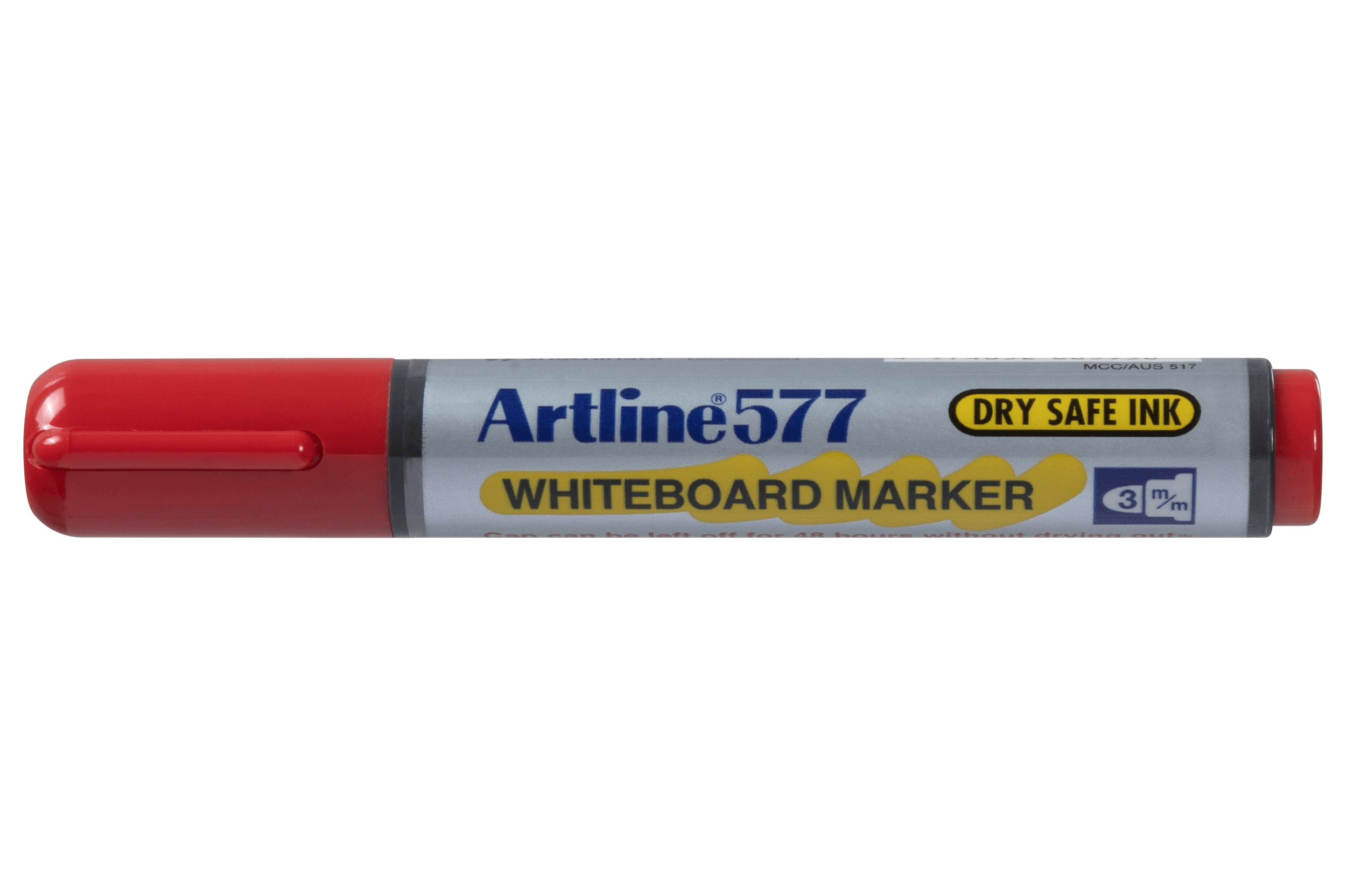 Artline 577 Whiteboard Markers - 3mm Bullet Tip, Red Ink, Pack of 12 - Perfect for Office, Classroom & Home Whiteboards