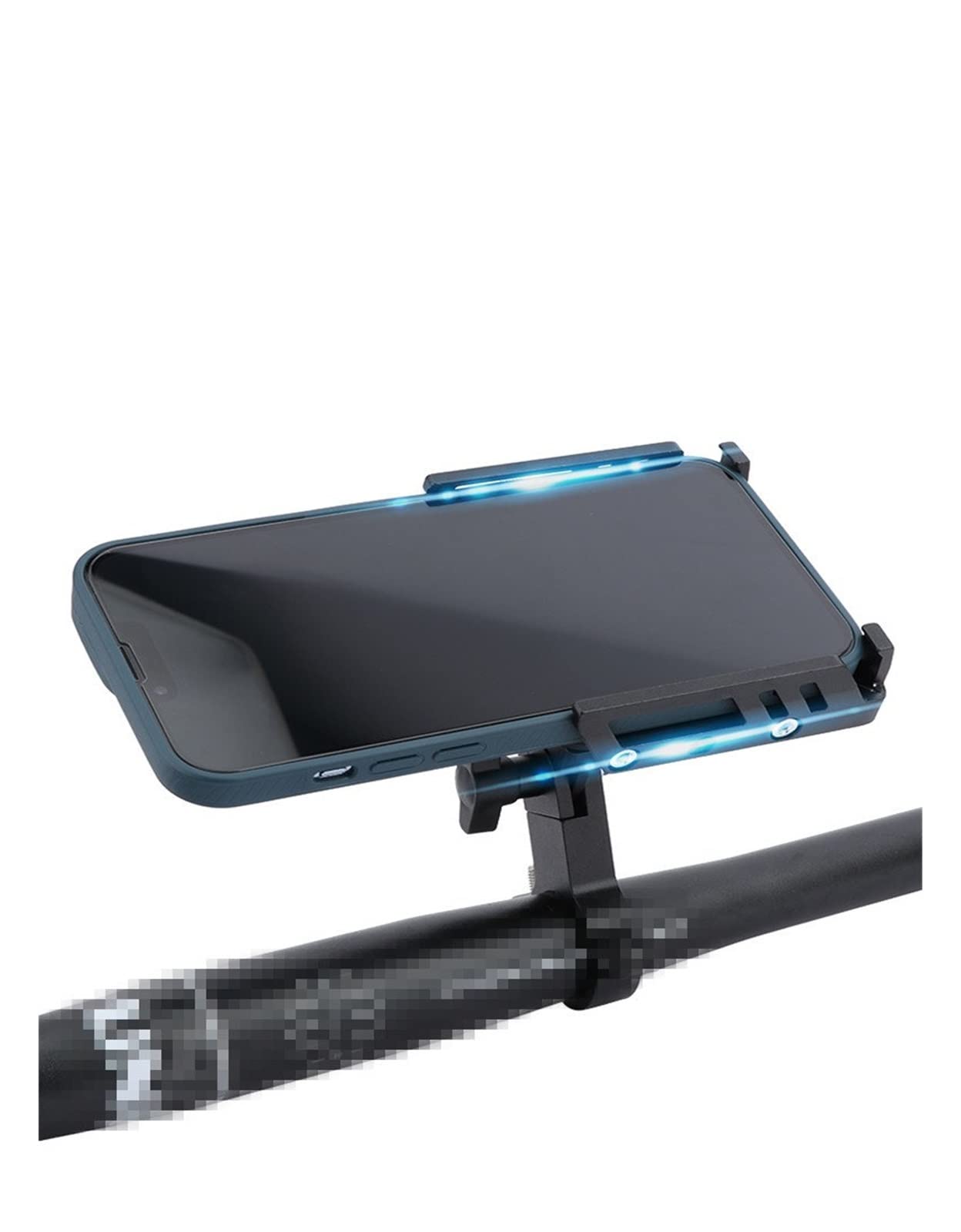 TSTS Motorcycle Phone Mount - Aluminum Alloy 360° Rotatable Bike Phone Holder for iPhone Samsung Galaxy - Perfect for Cycling, Commuting & Outdoor Adventures (Black)
