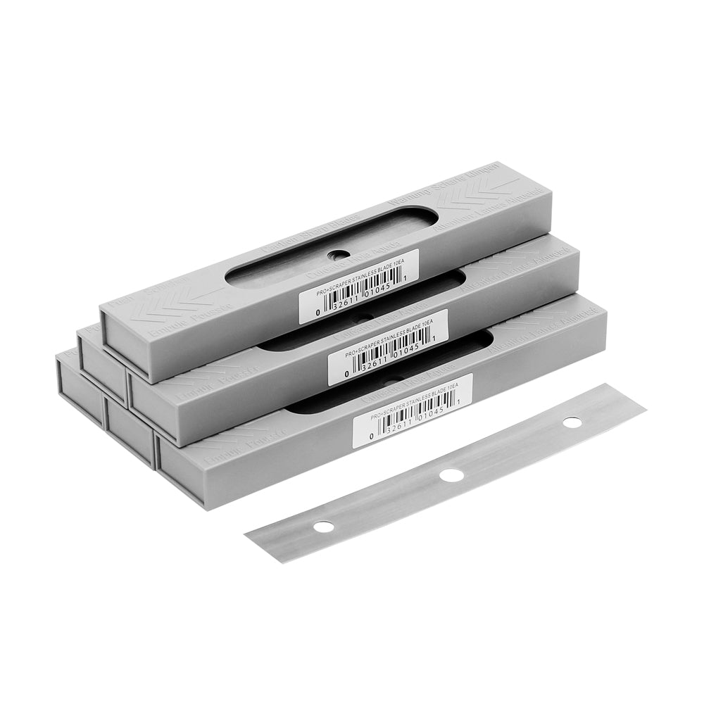 Ettore Pro+ Stainless Steel Scraper Blades 6 Inch (15cm) - Heavy Duty Cleaning Tools for Windows, Glass, Tile, and Stovetops