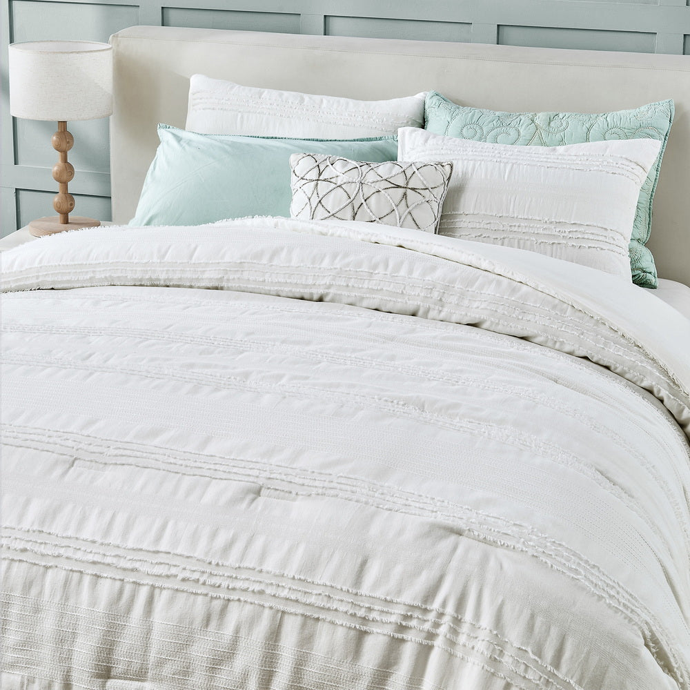 100% Cotton Yarn Dyed Farmhouse Striped Comforter Set - 3 Piece Lightweight Bedding for Cozy Bedroom Decor | Perfect for Guest Rooms & Master Bedrooms