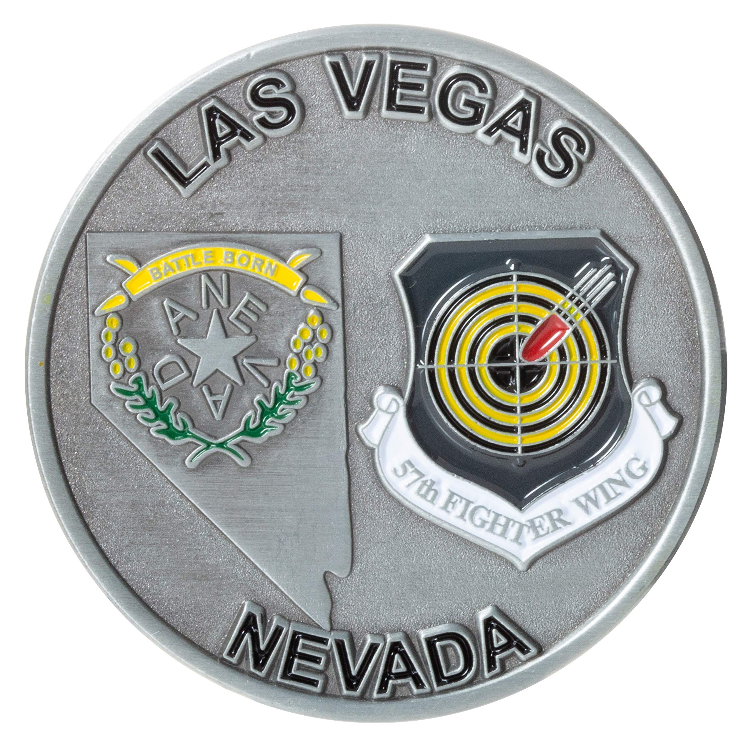 USAF Nellis Air Force Base Las Vegas Nevada Challenge Coin - Fighter Pilot Collectible Military Gift for Aviation Enthusiasts | Perfect for Display, Collection, and Military Appreciation Gifts